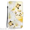 Elegante Portafoglio Colorato con Fiore Custodia per Telefono per Samsung Galaxy A27 5G SM-A276 A 27 Copertura in Pelle Flip Magnetica Carino Modello 3D Capa