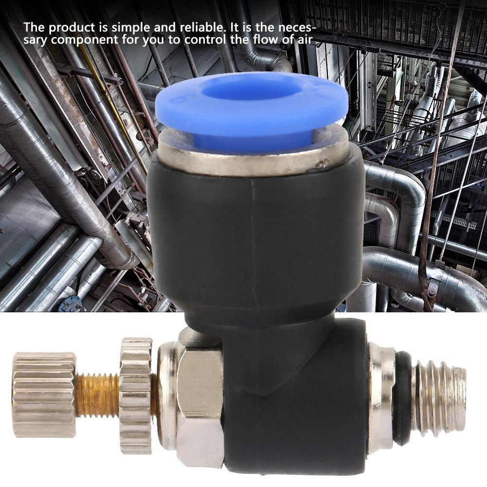 2pcs Tube Air Flow Speed Controller Pipe Pneumatic Fitting Regulator Valve(SL6 M5)