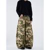 Kisko American Retro Camouflage Front Pocket Silhouette Scimitar Pants Unisex Trendy Brand Cool Loose Wide-Leg Casual Pants