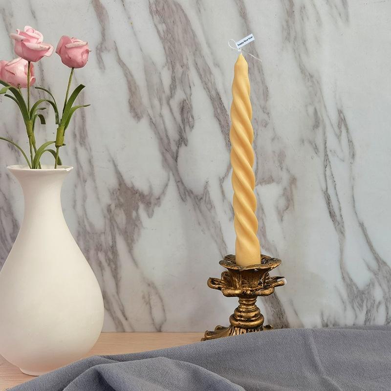 Huaming Spiral Stick Taper Aroma Candle High Quality Gradient Multicolor Twisted Wedding Scented Dinner Candles