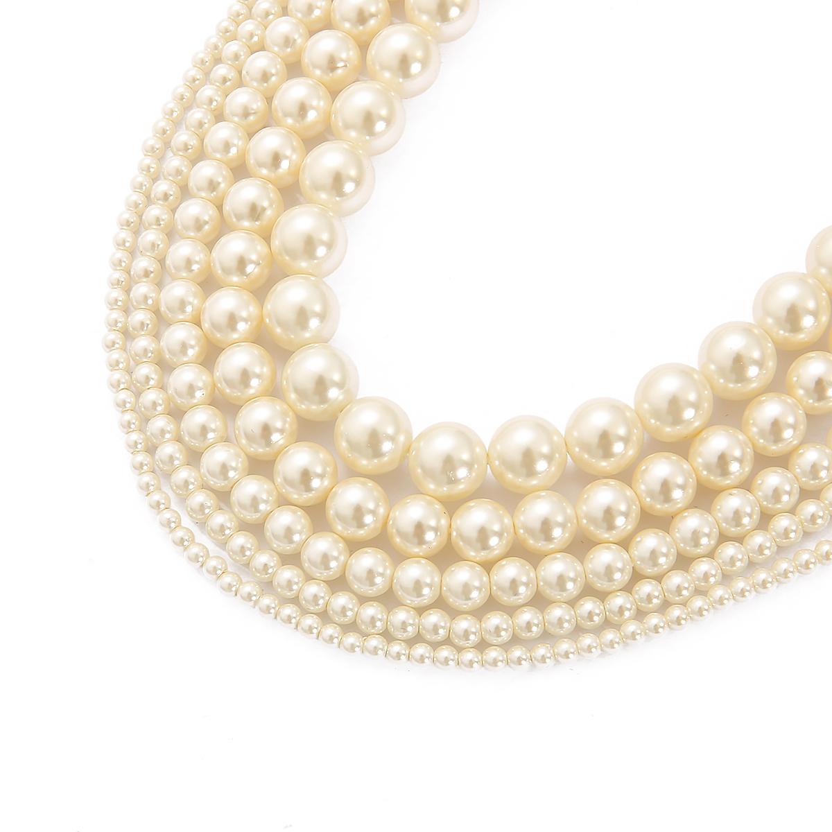 

40-140 шт. стеклянные бусины с имитацией жемчуга свободные круглые бусины-разделители для изготовления ювелирных изделий DIY аксессуары для браслетов 6mm 69pcs слоновая кость