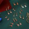 12/20 Pair Christmas Earring Set For Women Shiny Crystal Zircon Snowflake Elk Bowknot Elk Xmas Tree Earring Girl New Year Gifts