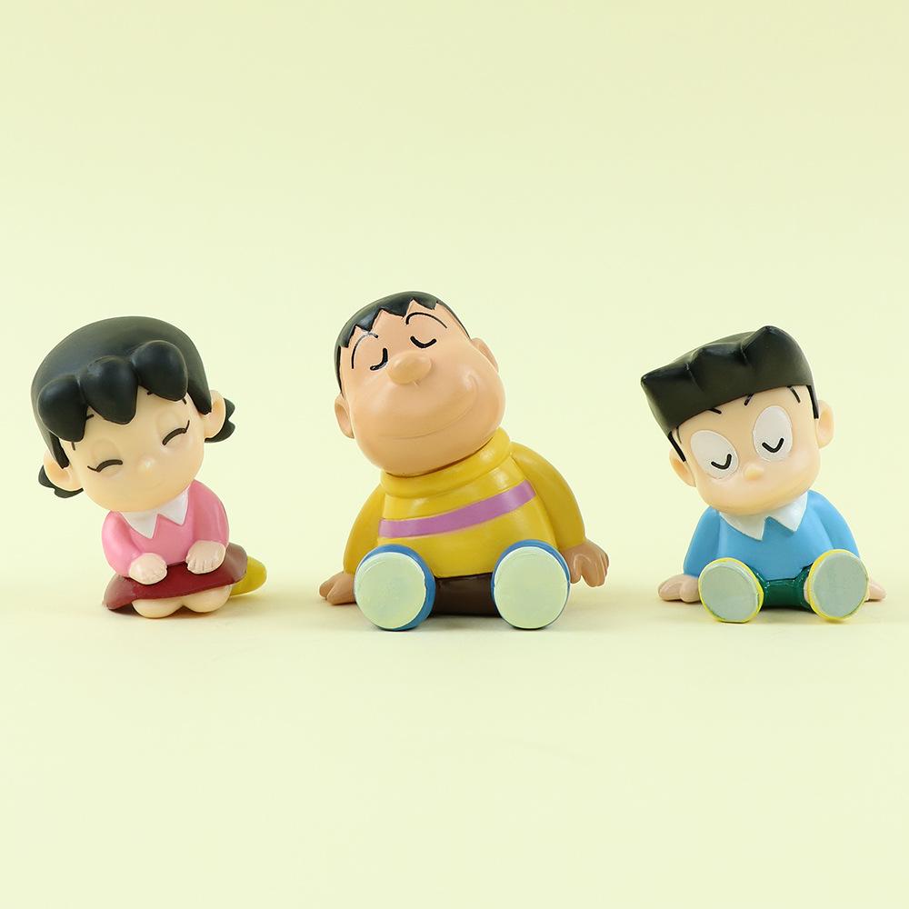 6pcs/set Kawaii Doraemon Cartoon Desktop Anime Ornaments Cute Action Figure Decoration Model Doll Girls Boys Birthday Gifts