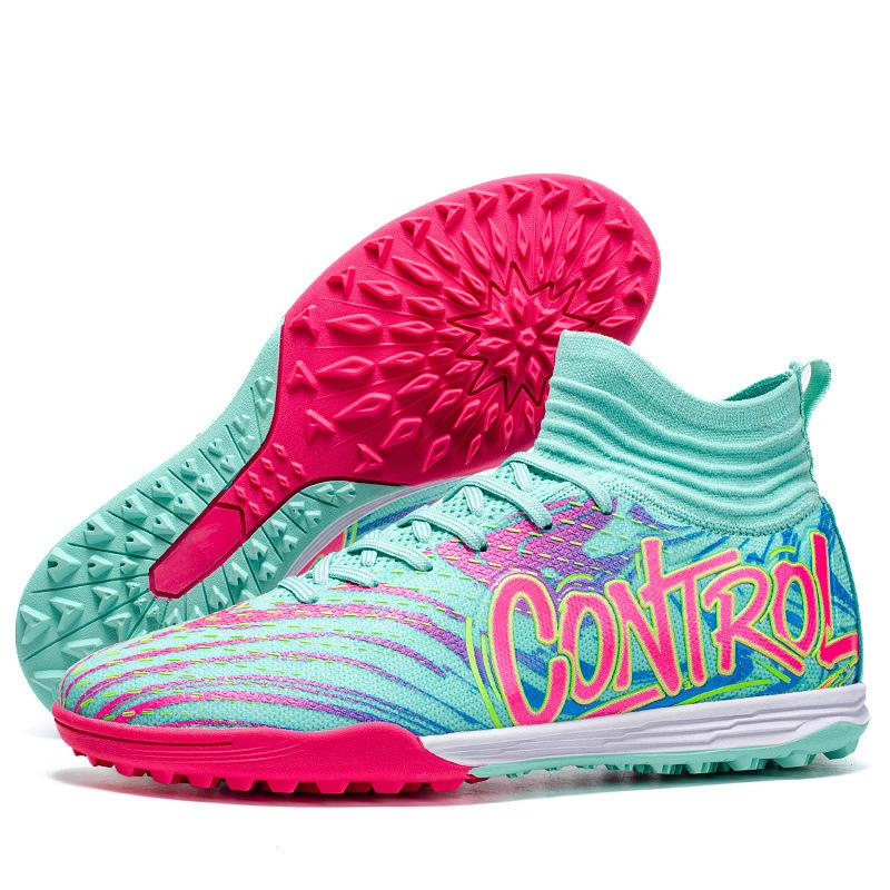 Autumn New Soccer Shoes Boys and Girls Students Competition High-top Spike Lawn Training Shoes