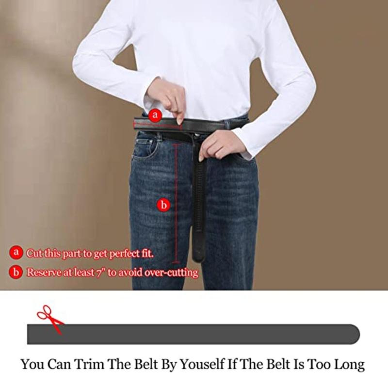 No Buckle Belt Leather Automatic Belt Leather Belt Without Buckle For Men Belt No Buckle Men Waistband Pant Belt