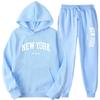 Unisex Casual Loose-Fit Hoodie Set with Letter Print Design