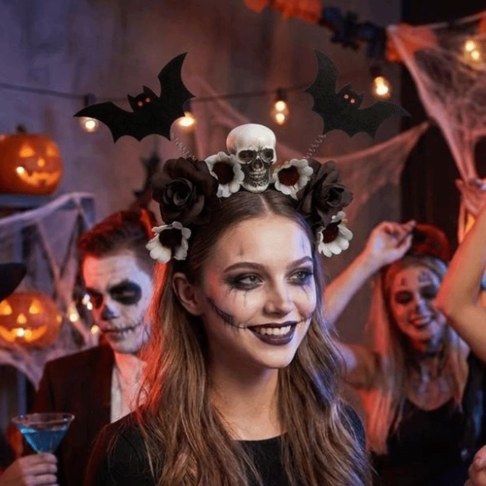 Adjustable Halloween Hair Bracelet Lightweight Hair Band Playful Vibe Skeleton Headband Role Play