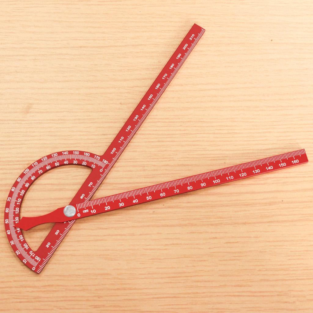 Aluminum Alloy Protractor Angle Marking Ruler, Multifunctional Protractor Woodworking Ruler for High-precision Angle Measurement