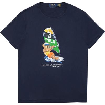 Polo SS24 Nautical Sport Bear Graphic Print Crew Neck Short Sleeve T-Shirt Men T-Shirts Navy-Blue MNPOTSH1N820385-410
