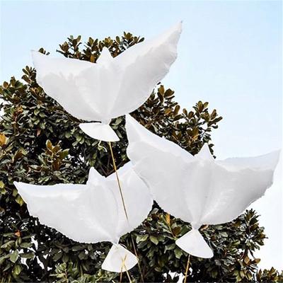 5Pcs Flying White Dove Foil Helium Balloons Peace Bird Pigeon Inflatable Ballon for Wedding Birthday Party Decoration Photo Prop