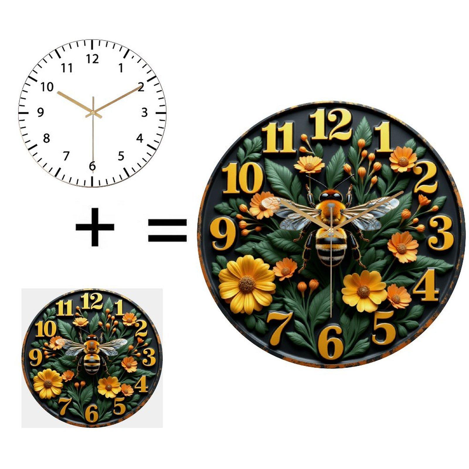 30x30cm Round Wall Clock with a Crystal-Clear Glass Face for Maximum Readability (White,12 in(30.48cm))