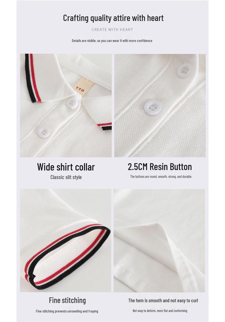Exquisite Girls' Summer Cotton Polo Dress - Academy Style Princess Dress School Uniform