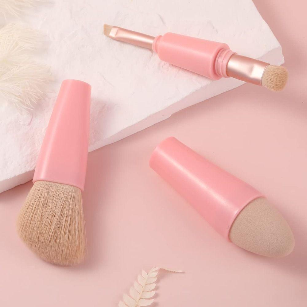 Multitasker 4-in-1 Makeup Brushes Portable Travel Make up Brushes Detachable Makeup Brush Set