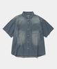 COLUMBIA UNIVERSITY Spray Washed One Pocket Denim S/S Shirts_Light Jean