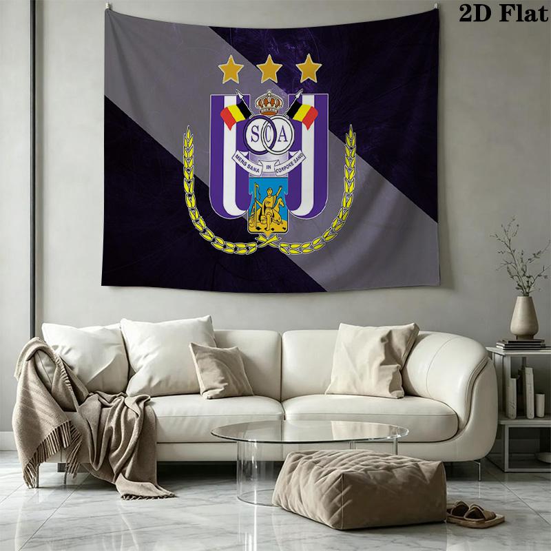 RSC Anderlecht Wall Tapestry Aesthetic Wall Hanging Printed Fabric Blanket Decorative Tapestries for Bedroom Living Room Home Decor