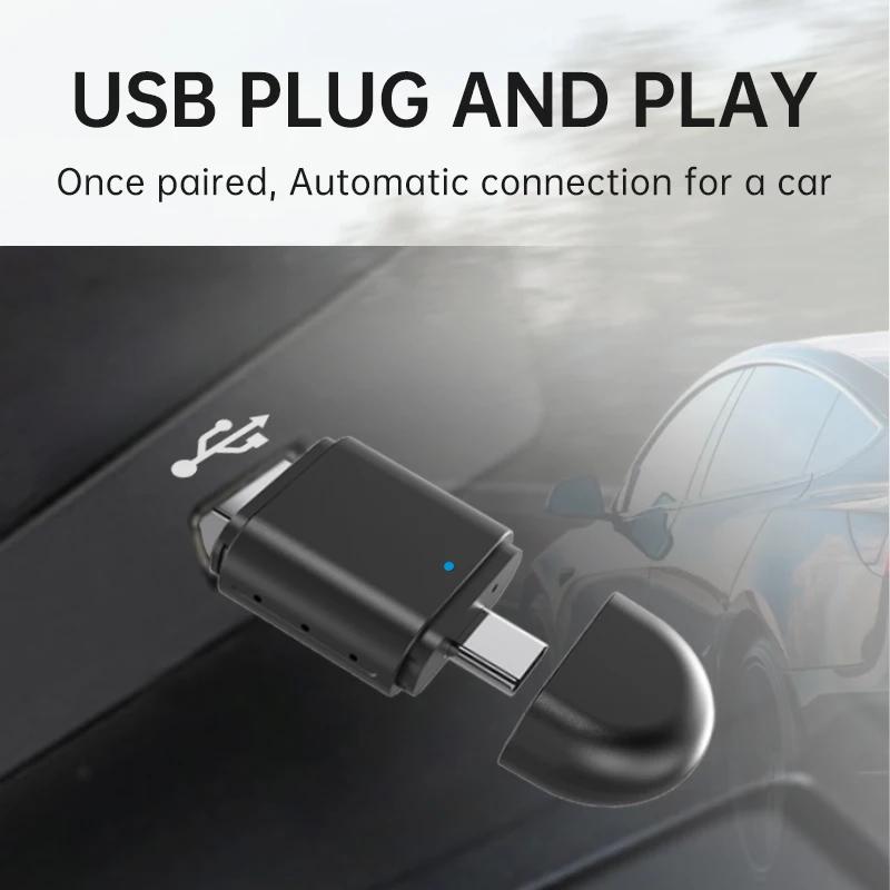 2-in-1Carplay Dual Connector Adapter USB&Type-C für Apple Carplay Android Auto Kabelgebunden zu Drahtlos Carplay Dongle Smart Box