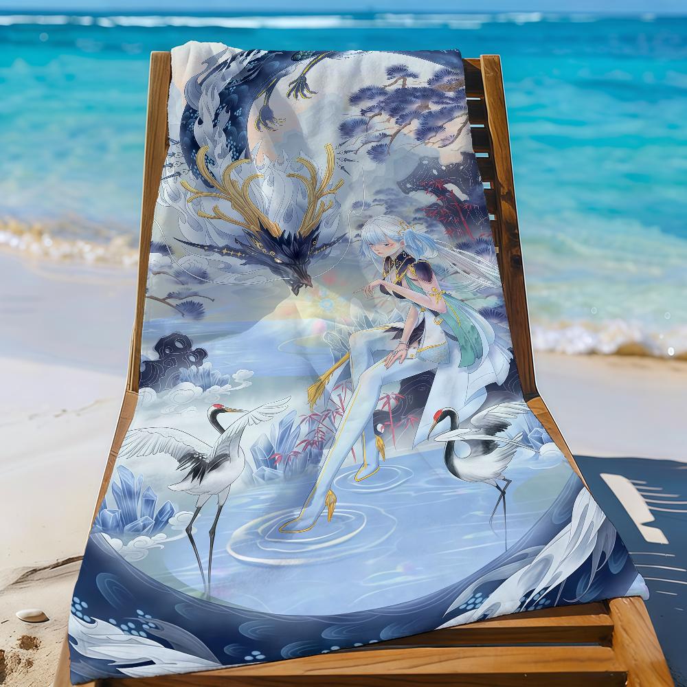 Game WuWa J-Jinhsis Towel Sports Quick Dry Travel Camping Gear Sandproof Soft Light Large Beach Towel