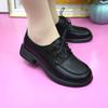 Scarpe basse singole autunnali con tacco spesso allacciate, nuove, con temperamento, retrò, comode, scarpe piccole in pelle
