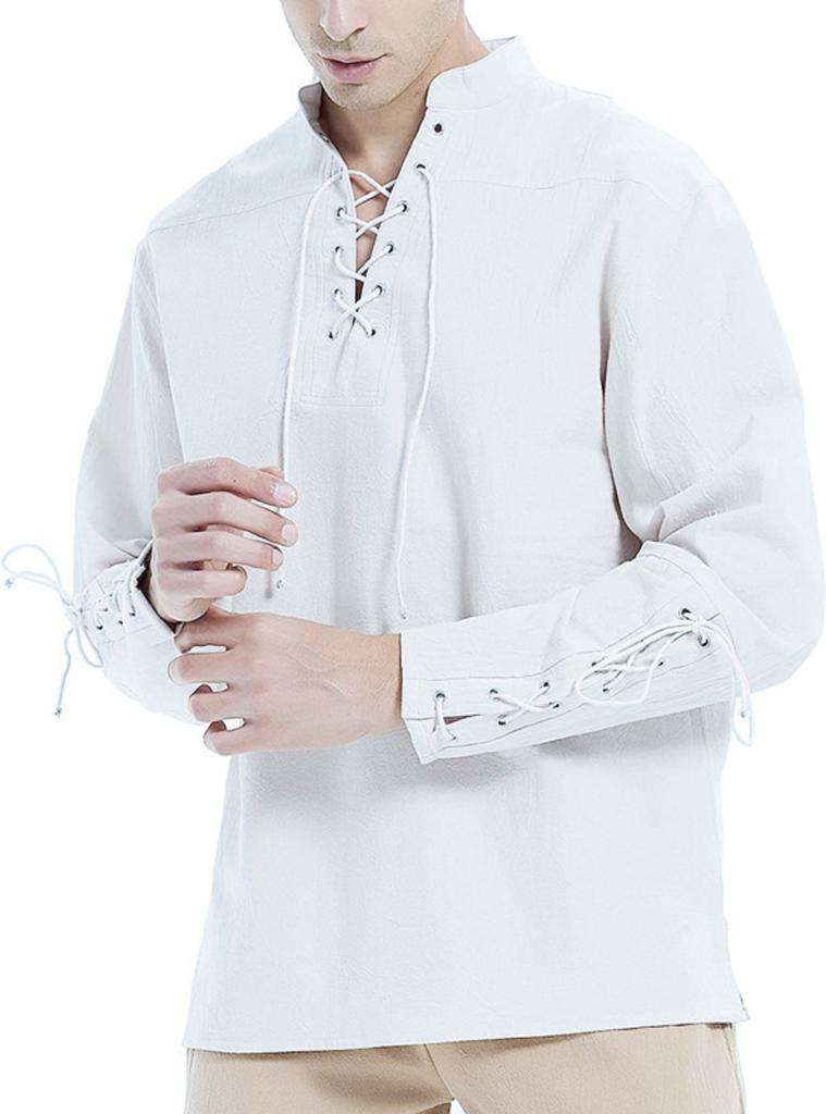 Men's Long-sleeved V-neck Shirt