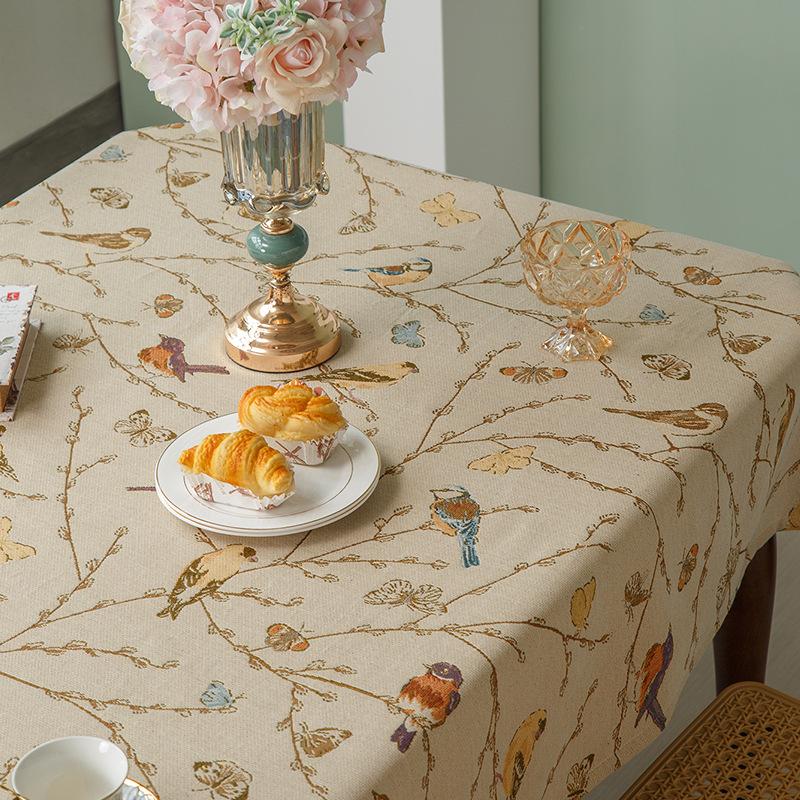 Light Luxury Small Fresh Tablecloth Chenille Waterproof and Oil Proof Home Dining Tablecloth