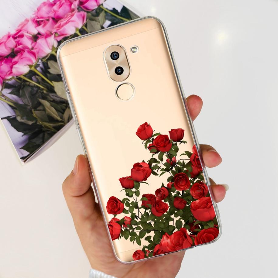For Honor 6X Case BLN-AL10 BLL-L22 BLN-L21 Cover Fashion Flower Clear Silicone Soft Funda For Huawei Mate 9 Lite GR5 2017 Bumper