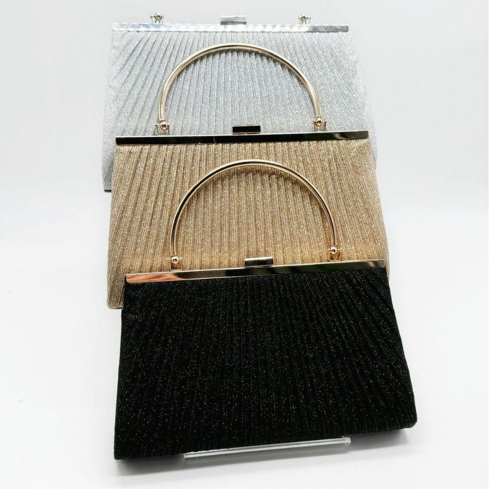 Shoulder Bag Fashionable Women Evening Handbag Elegant Glitter Crossbody Bag Pleated Luxury Chain Dinner Purse Storage