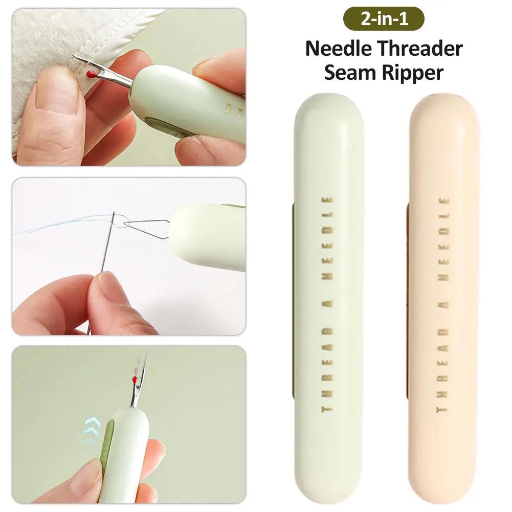 2-in-1 Double Head Double End Design Needle Work Needle Threader Manual Threader Stitching Remover Household Sewing Accessories