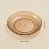 Reusable Plastic Plates Amber PET Dessert Appetizer Serving Dishes Kitchen Tableware Stackable Snack Food Fruit Platter Picnic