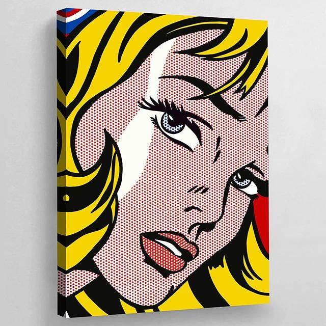 Colorful Pop Art Canvas Comic Woman Poster And Prints Modern Girls Canvas Painting Pictures Mural Wall Art Home Decor Unframed