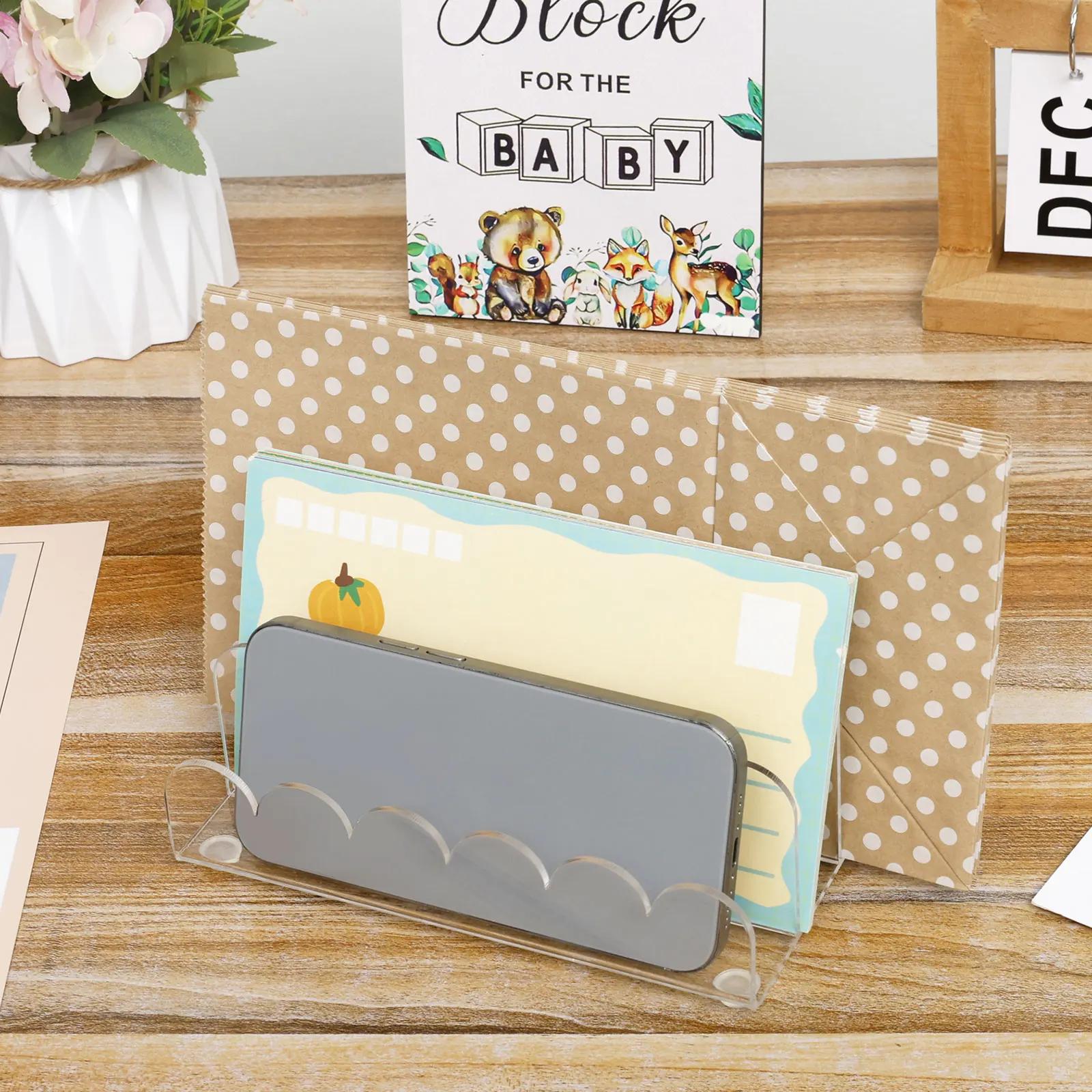 

3 Compartment Acrylic File Holder Clear Mail Sorter Desk Organizer Vertical Letter Document Divider Holder Office Storage Rack