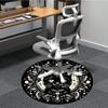 1PC Moon Cat Office Round Area Rug, Mat Suitable For Office, Under Office Chairs Bedroom Living Room Home Decor, Room Deco