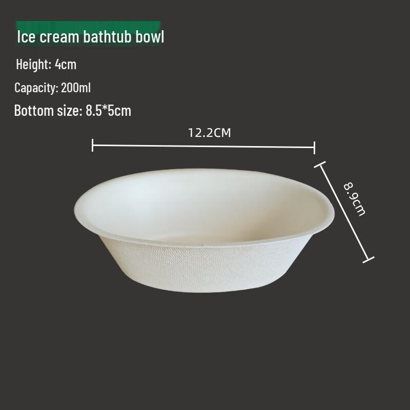 Heng Yongsheng Biodegradable Bagasse Disposable Tableware, 100-Pack