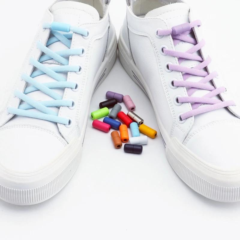 1 Pair Capsule Lock Shoelace Without Ties Sneakers No Tie Shoe Laces Children Adults Quick Lace on/Off Shoelaces for Shoes New