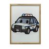 Police Car Poster Police Car Poster, 30X40 Cm, White Wooden Frame, 230 Gsm Matte Paper