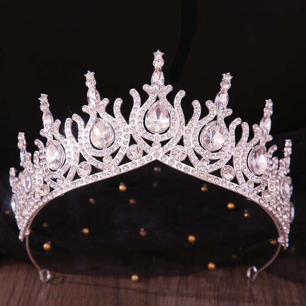 DIEZI 19 Colors Baroque Opal Crystal Tiara Crown For Women Girls Wedding Party Elegant Luxury Rhinestone Crown Hair Jewelry