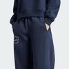 Adidas Signature Print Fleece Joggers Fashion Comfortable Loose Fit Knit Sports Pants Women Joggers Legendary-Ink-Blue IY1473