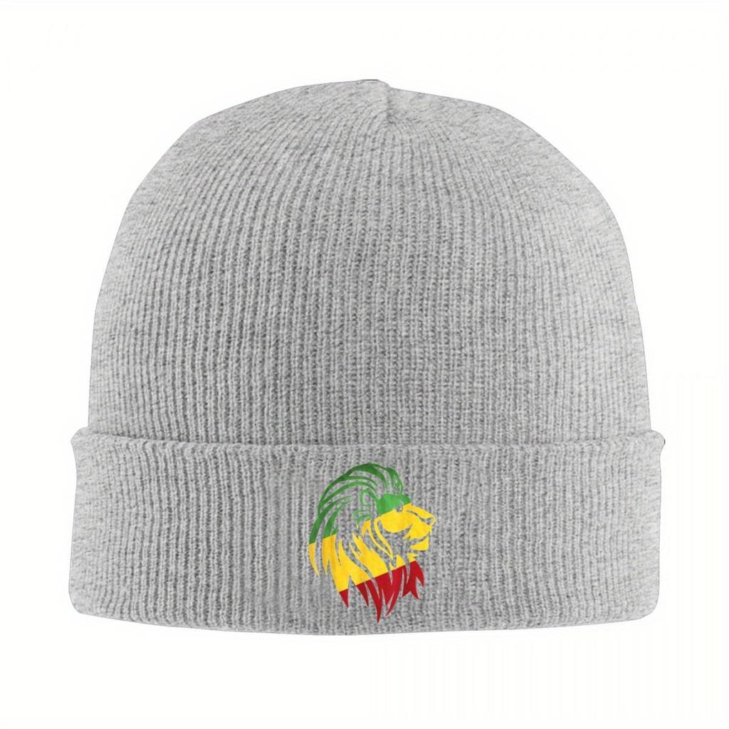 Lion Of Judah Reggae Hat Autumn Winter Skullies Beanies Street Rasta Lion Jamaican Caps FeUnisex Unisex Knitted Caps