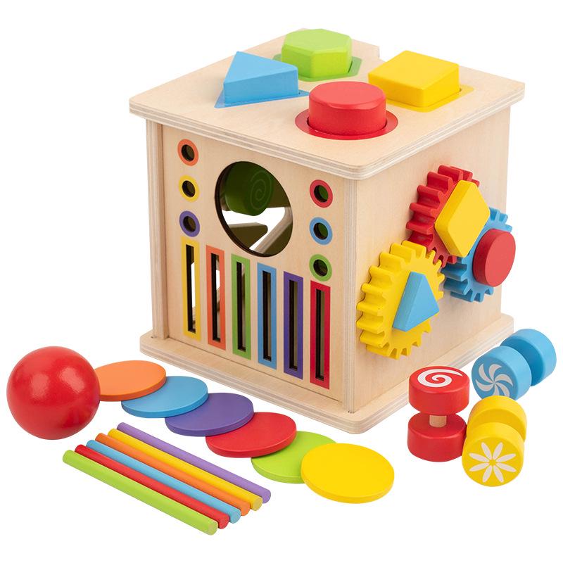 8-in-1 Montessori Early Education Toy: Shape & Color Matching, Ball & Coin Toss, Fine Motor Skills
