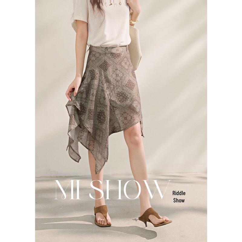 Mishow Vintage Bohemian Print A-Line Skirt S
