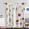 Set aus 2 Vorhängen mit Flugzeugdruck Digital bedruckt Weihnachten Niedlich Festlich Geschenke Vielseitig Langlebiges Polyester Ohne Stange Vorhang