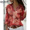 QICED 38 Color Women's Fashion Casual Long Sleeve POLO Neck Blouses & Shirts