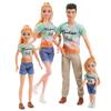 Famiglia 4 Pezzi Bambole Casa dei Giochi per Bambini Giocattolo Bambola Principessa Bambina Famiglia 4 Pezzi Grande Piccolo Modello Genitore-Figlio Fratello Sorella Modello Giocattolo
