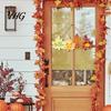 Rustic Autumn Welcome Sign with Hanging Rope for Front Door, Maple Leaf Shape Wood Wooden Plaque Decor Pumpkin And Butterfly Elements Fall Harvest