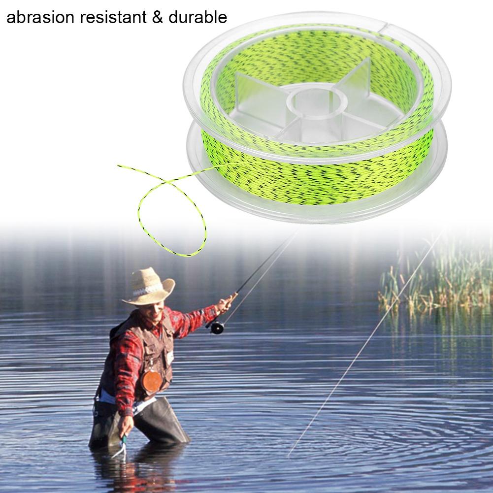50m Nylon Strong Extreme Tapered er Fly Fishing Braid Line Angler (Yellow&Black 20lb)