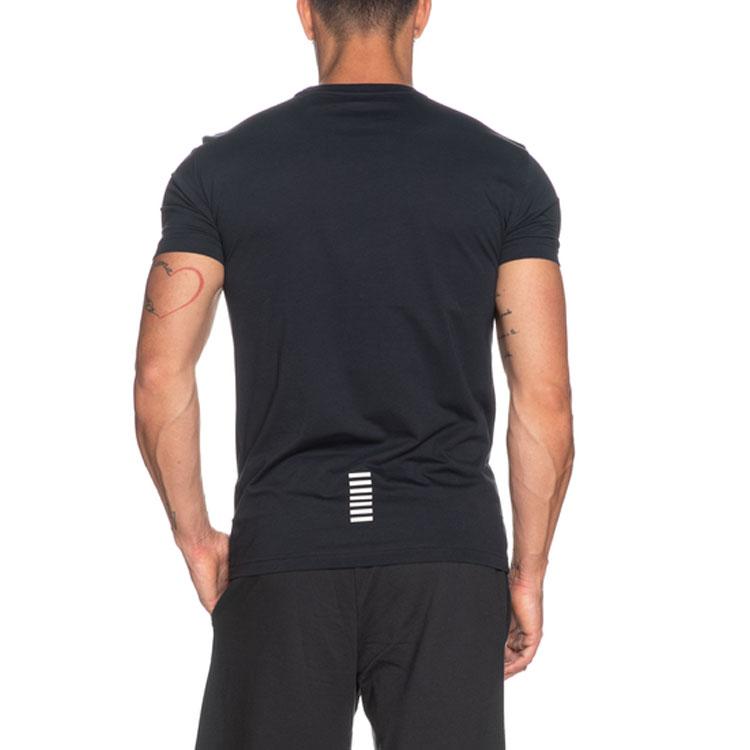 Emporio Armani EA7 Solid Logo Letter Casual Crew Neck Short Sleeve T-Shirt Men T-shirts Navy-Blue 8NPT51-PJM9Z-1578