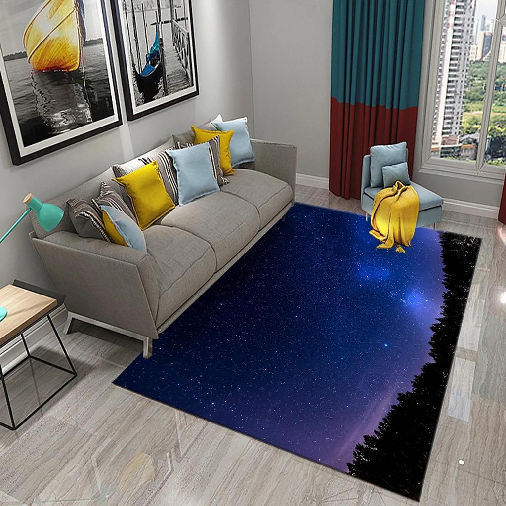 Star Carpet Space Galaxy Area Rug For Living Room Coffee Chair Bedroom Bathroom Entrance Non-Slip Home Decor
