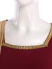 Womens Greek Roman Tunic Dress Square Neck Sleeveless Gold Trim Metallic Shiny Drape Robe Toga Halloween Costume