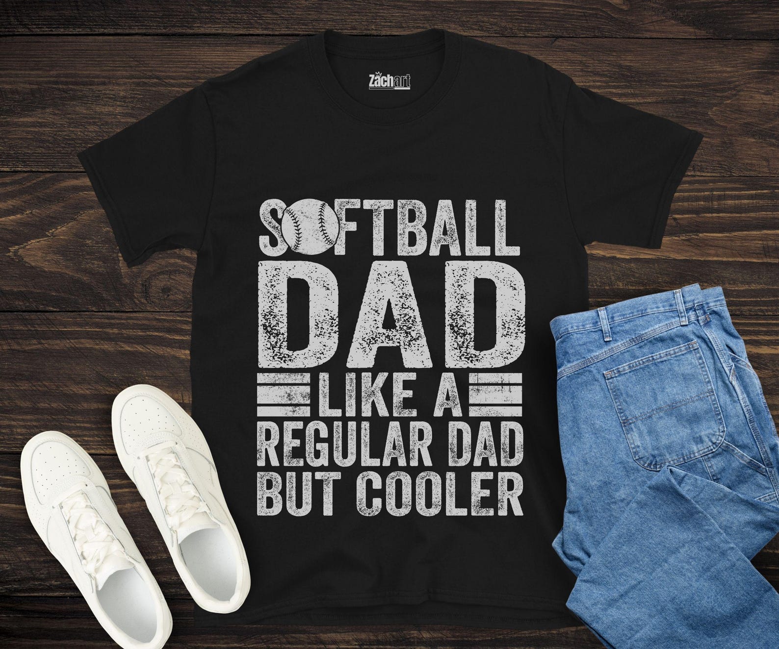 Softball Dad Like a Regular Dad But Cooler Shirt, Softball Dad Shirt, Gift for Softball Dad, Fathers Day Softball Gift, Softball Player Tee 4XL