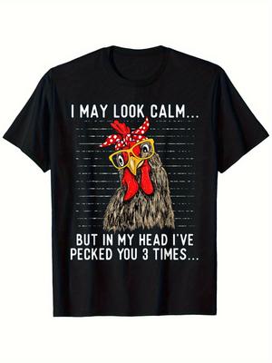 Top Pick Mens Funny Chicken TShirt  I May Look Calm