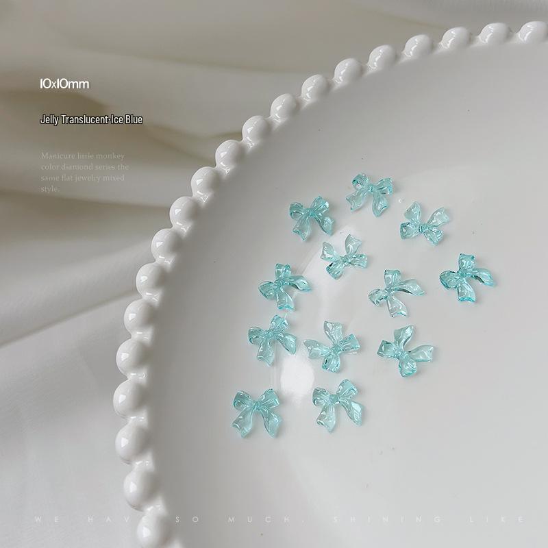 

3D Translucent Resin Bow Jelly Nail Art Accessories